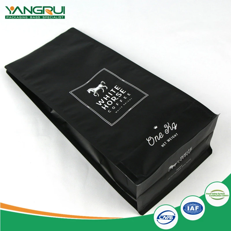 آلومینیوم فویل کیسه قهوه ای با سوپاپ 8 Side sealed Aluminium Foil Coffee Bag With Valve 8 Side Sealed