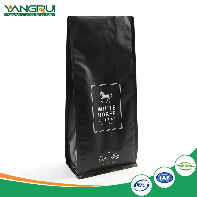 آلومینیوم فویل کیسه قهوه ای با سوپاپ 8 Side sealed Aluminium Foil Coffee Bag With Valve 8 Side Sealed