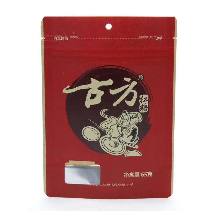 فویل آلومینیومی کیسه بسته بندی مواد غذایی Kraft را با زیپ ایستاده است