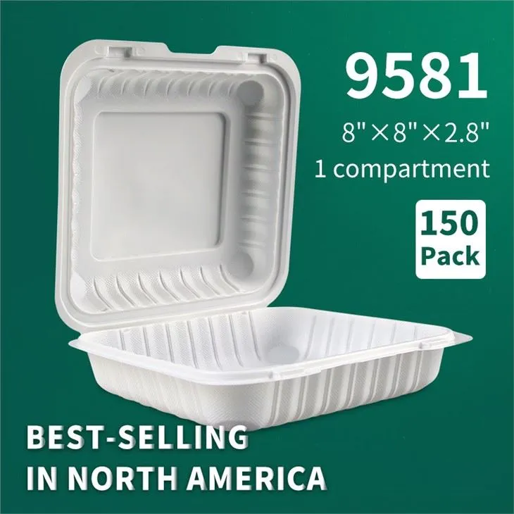 YR9581 آمریکا فروش داغ یکبار مصرف ظروف غذای تاشو جعبه ناهار لولایی مایکروویو