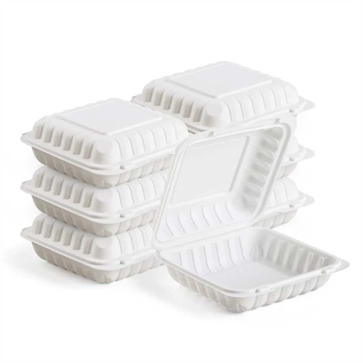 8x8inch مرغ سرخ شده چیپس بسته بندی زیست تخریب پذیر ظرف مواد غذایی یکبار مصرف PP ناهار جعبه مایکروویو Takeaway لولا جعبه