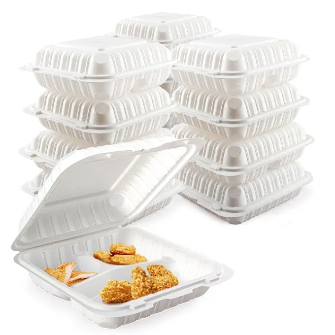 قیمت کارخانه درب پلاستیکی لولایی مربع مشکی بسته بندی مواد غذایی جعبه های مرغ سرخ شده ظرف غذا برای فروشگاه اغذیه فروشی