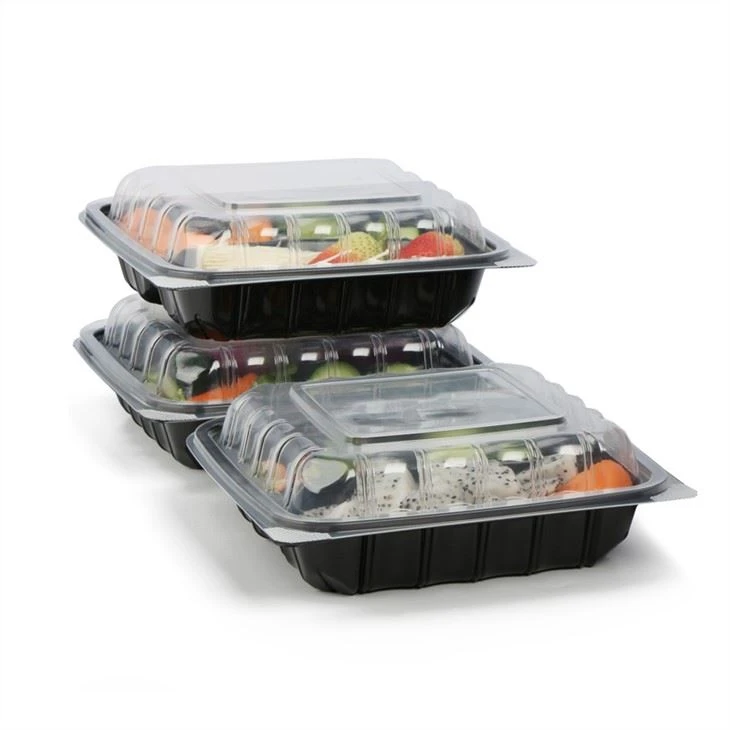 Microwavable دلی مواد غذایی Takeout ظروف پلی پروپیلن جعبه توگو انجام همبرگر لولا درب ظروف مواد غذایی